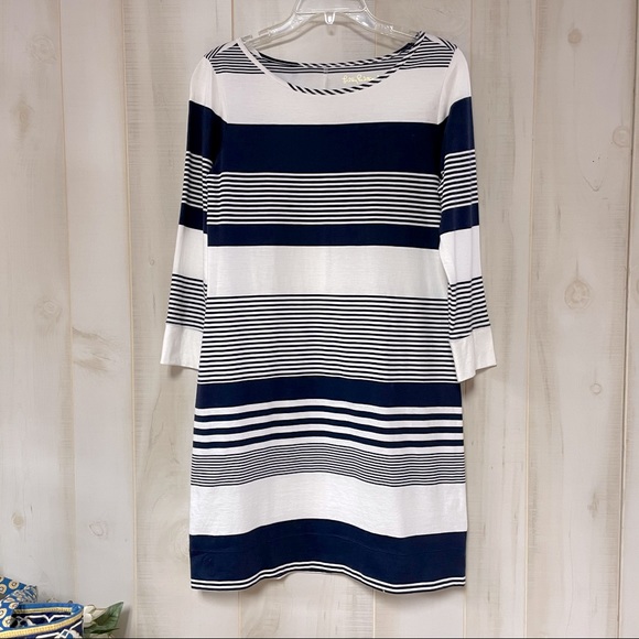 Lilly Pulitzer Navy White Marlowe Stripe Dress S - Picture 2 of 7